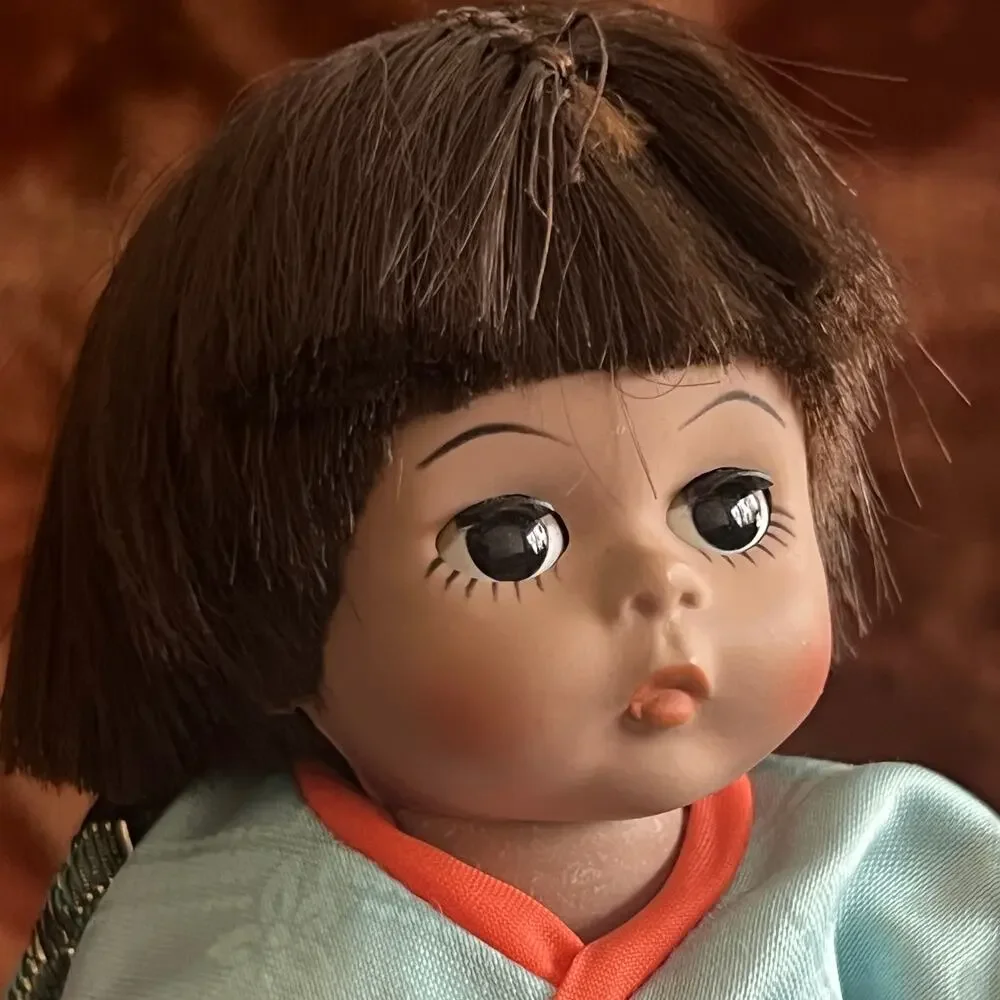 Vintage 80s Madame Alexander Japanese Girl Doll 570 Kimono Wagasa 8 Inch Japan